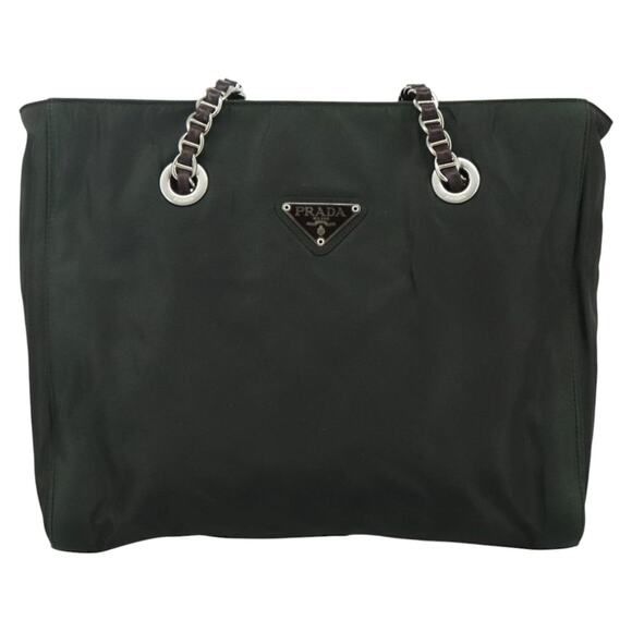 PRADA Chain Shoulder Bag Nylon Khaki - Picture 2 of 12